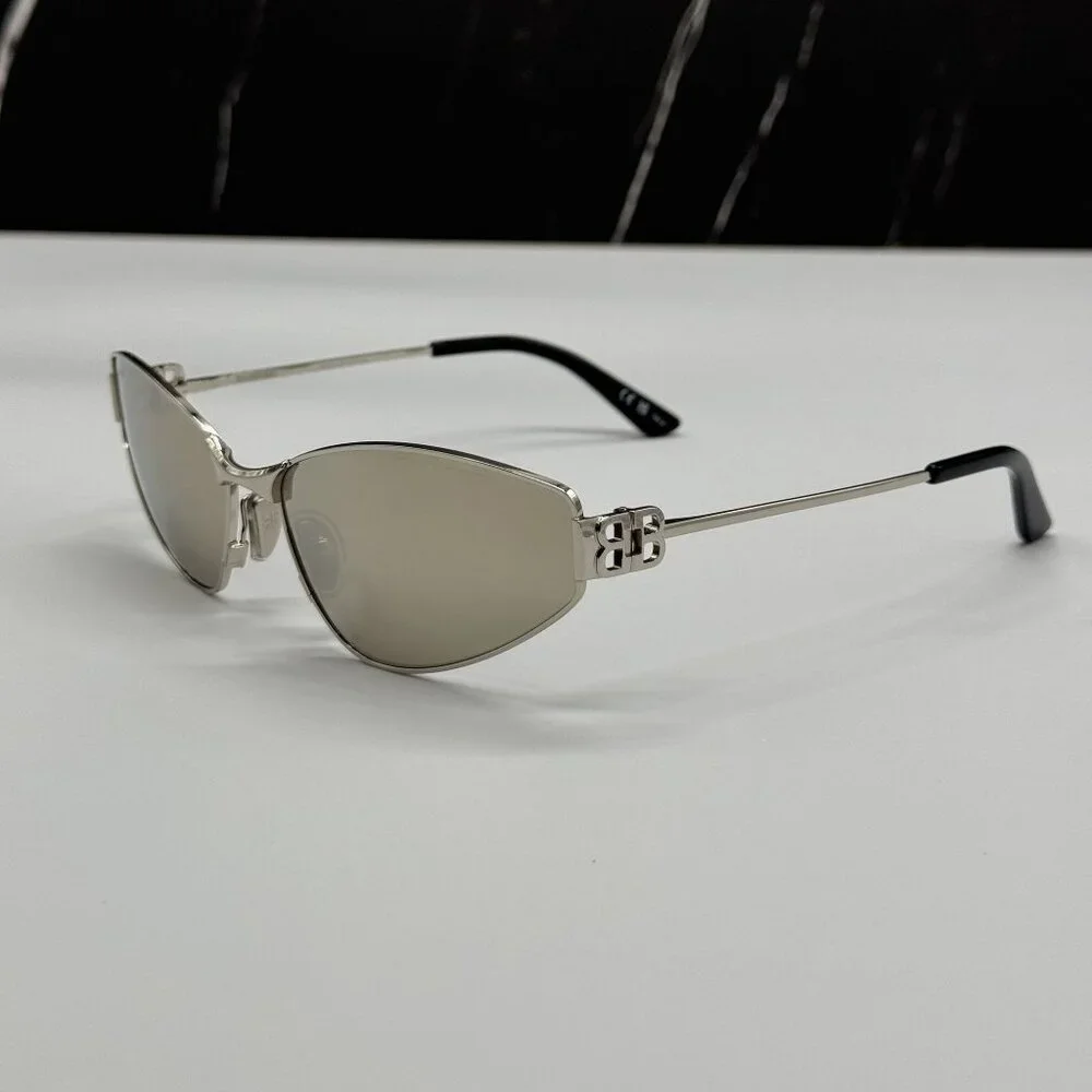NEW BALENCIAGA SUNGLASSES SILVER UNISEX EYEWEAR BALENCIAGA BB0335S 006
